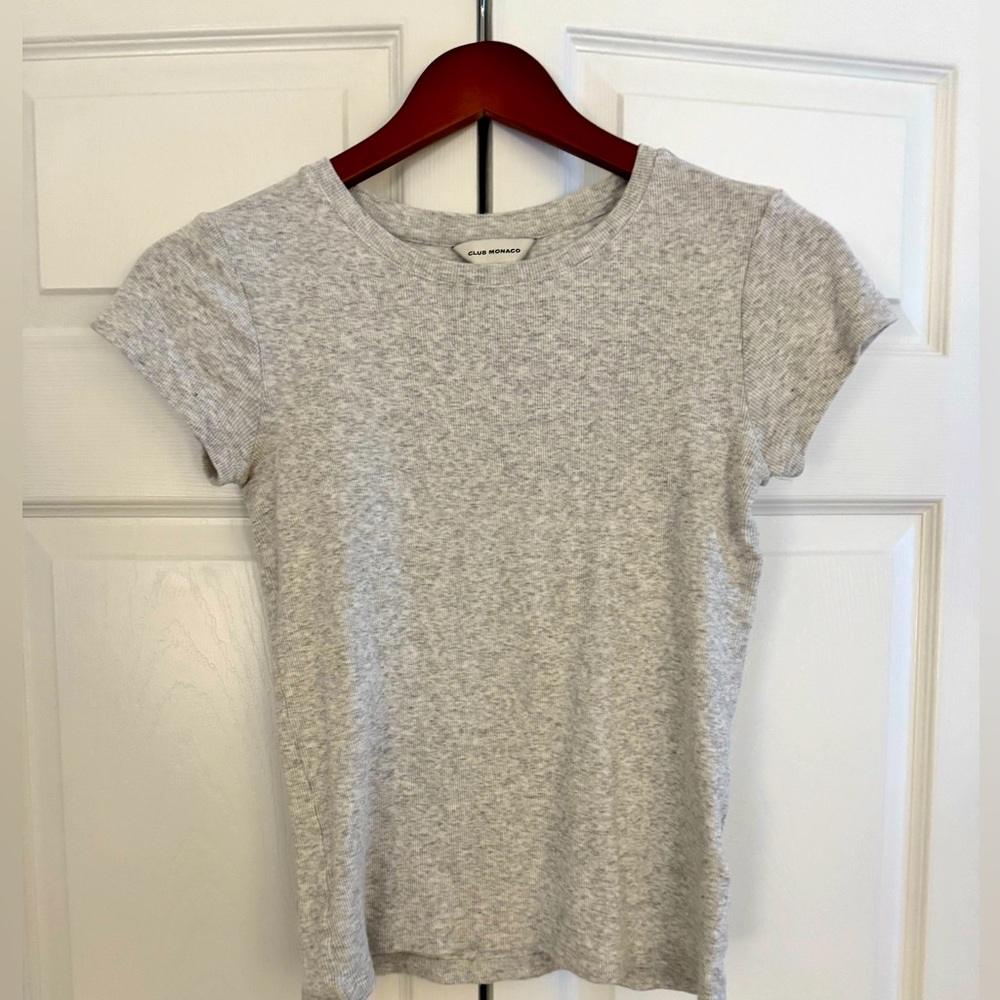 Club Monaco small Light Gray AND Black Short Sleeve Tee